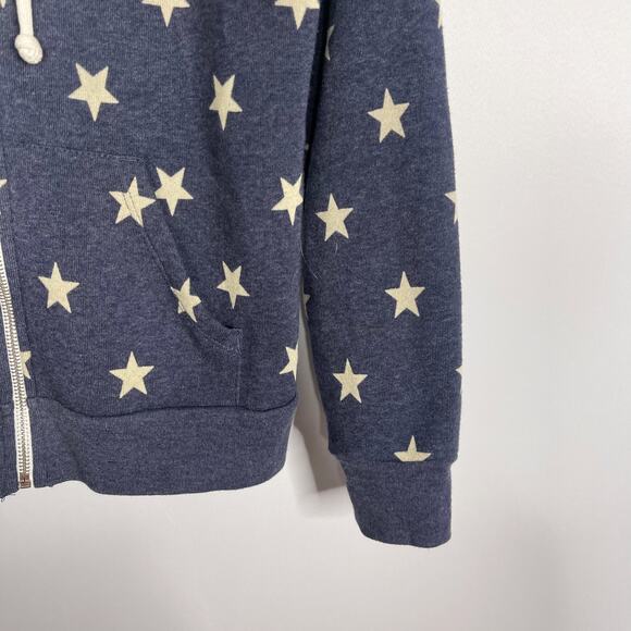 Alternative Womens Small S Blue Heather Star Fleece Full Zip Sweatshirt Hoodie - Picture 4 of 9